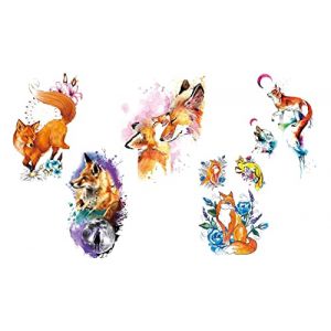 Beyond Lot de 5 feuilles de tatouages en forme de renard pour bras et animaux (Beyond Perfection, neuf)