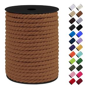 LEREATI Corde Macramé 8mm, 40m Fil Macramé Ficelle Corde Cordon Coton Naturelle, Grosse Corde Douce pour DIY, Porte Plante Mural, Jardin Décoration, Artisanat (Marron) (LEREATI, neuf)