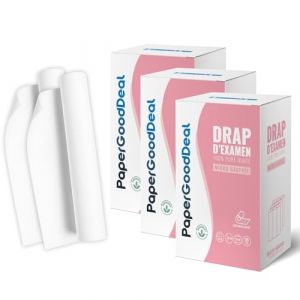 27 rouleaux de 135 feuilles drap d'examen grande largeur 60cmx35cm micro gaufr&eacute; 100% pure ouate drap hygienique pour &eacute;sth&eacute;tique gyn&eacute;cologie p&eacute;diatrie th&eacute;rapie confort Qualit&eacute; prof&eacute;ssionnelle (PAPERGOODDEAL, neuf)