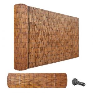 Générique Occultant Brise Vue en Bambou, Jardin Roseau Brise-Vue, W:50-160cm L: 100-1500cm, Brise Vue Balcon avec Attaches Zip, Naturel Brise-Vue pour Exterieur Terrasse Balcon(110 * 1500cm) (JLMWG, neuf)