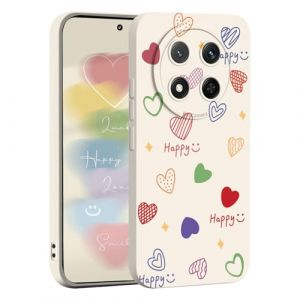 YUEQIAN Coque Silicone Liquide pour Honor Magic 7 Lite 5G/Magic7 Lite/X9c, Tr&egrave;s Mince Givr&eacute;e Douce TPU Bumper Antichoc Housse, Dessin Anim&eacute; Mignon et Motif de Coeur Femme Mode &Eacute;tui - i01 (YUEQIAN-EU, neuf)