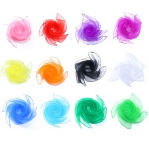 Yolistar 12 PCS Foulard De Jonglage, 60 x 60 cm Color&eacute;es &Eacute;charpes &agrave; Jongler Carr&eacute;, &Eacute;charpes de Jonglage, Foulards de Danse pour Jardin d'enfants et Adultes en Jonglerie Danse des Tours de Magie (BooAnn, neuf)
