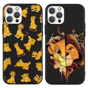 nurkorki [2 Pack Noir Coque pour iPhone 15 Pro 6,1,&Eacute;tui avec Mignon Lion Anime Motif Animaux,Mince Silicone Souple TPU Bumper Housse Antichoc Protection Case Cover pour iPhone 15 Pro,Cartoon (Mahood GO Floral LTD, neuf)