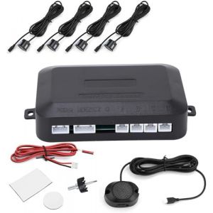 Longzhuo Radar de recul Voiture,Alarme de Recul Capteur de Stationnement Kit avec Bibi Buzzer Alarme et 4 Capteurs,12V Radar de recul Voiture sans Fil, Noir (ZJJ-US, neuf)