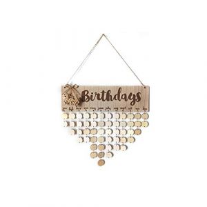 Rocita cheerfulus Calendrier en Bois à Faire soi-même, Plaque d'anniversaire pour Famille, Amis, Calendrier à Suspendre, Cadeau pour décoration de la Maison… (AACCOO, neuf)