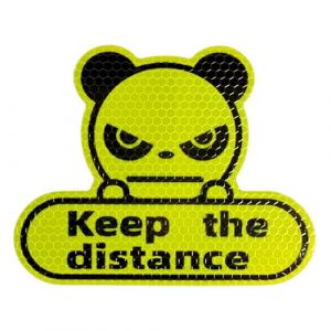 Autocollant réfléchissant pour voiture | Keep The Distance Sticker, adhésif panda, résistant intempéries, accessoires de voiture pour vélos, camions, automobiles (niaderm, neuf)