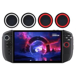GIOPUEY Capuchon Joystick Compatible avec Lenovo Legion Go 2, 4 Pi&egrave;ces Silicone Joystick Thumb Stick Grips Cap Coque &eacute;tui de Protection，Souple Antid&eacute;rapant - Red+Black (GIOPUEY, neuf)