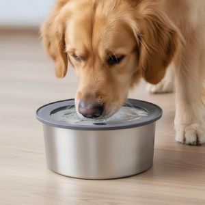 Belle Vous Gamelle Anti Eclaboussure pour Chien - Grand Bol pour Eau en Acier Inoxydable de 2L pour Chiens et Chats - Gamelle Anti Renversement - Bol INOX Antid&eacute;rapant et &Eacute;tanche (Tinyyo Europe, neuf)