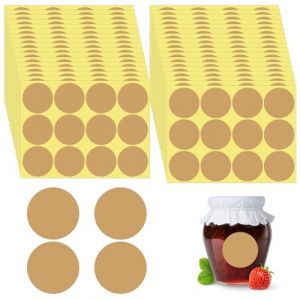 Autocollant en Papier Kraft (35 Planches), Une feuille de 12 &eacute;tiquettes, Effet Kraft, Pour bocaux et conserves, bacs de rangement, aliments, Environ 420 Pi&egrave;ces,T4 (ZISUGZ, neuf)