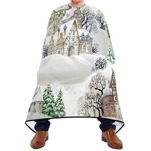 Cape De Coiffure Paysages D'Hiver Barber Cape De Salon Professionnel Anti Statique Lavable Tablier De Barbier, Pour Adultes, Femme, Le Dyeing, 140x168cm (ZouYeShop, neuf)
