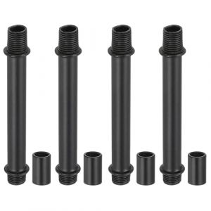 PATIKIL Kit Tige de Lampe à Tube Droit, 4 Ensemble M10 Acier au Carbone 80mm(3.15") Long Tige Filetée à Double Extrémité avec Écrous D'Accouplement Connecteur à Manchon, Noir (PATIKIL UK, neuf)
