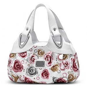DIRRONA Femme Sac à Main Sac D'épaule Compact Femmes Sac à Main Étanche PU Cuir Décontractée Sac Cabas Sac à Fleurs Sac de Plage, Rose A, L, Sac à Main (OÜ MYEgorsol, neuf)