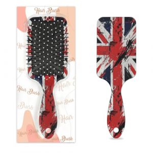 Mexpekil Brosse &agrave; cheveux de massage pour homme et femme - Brosse d&eacute;m&ecirc;lante pour cheveux humides ou secs - Peignes &agrave; coussin d'air doux (drapeau britannique) (HSYOYO, neuf)
