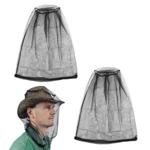2 Pi&egrave;ces Moustiquaire de T&ecirc;te Net, Filet Anti Moustique Visage et Cou 46&times;53 cm, Protection Insectes Respirante pour Camping, P&ecirc;che, Randonn&eacute;e et Jardinage, Tenue Anti Moustique Homme et Femme (XiaoXiangJueXin, neuf)