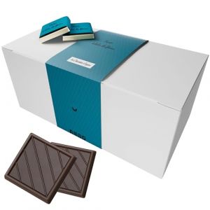 Coffret de Chocolats - Boîte de 70 Carrés de Chocolat Noir et Eclats de Fèves à Déguster ou Offrir - 100% Pur Beurre de Cacao - Fabriqué en France - 350 Gr (Chocolats Personnalisés, neuf)