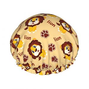 Bonnet de douche grand dessin animé mignon patte de lion bonnets de bain bonnet de cheveux portable grâce bonnet de douche étanche réglable pour salle de bain baignoire spa de bain (2MACAXN9K15, neuf)