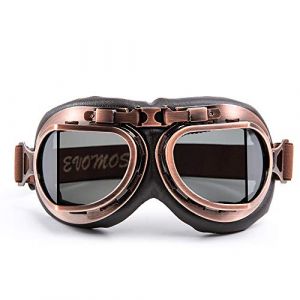evomosa Lunettes de motocross Vintage moto Cruiser Scooter Goggle Biker Racer Cruiser Touring Lunettes de moto (Copper, Smoke) (evomosa Eur., neuf)