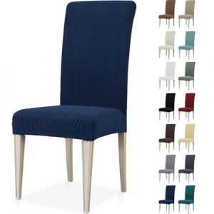 Ystyle Housse de Chaise 2 Pièces, Extensible Housse Chaise Salle à Manger, Universel Housse pour Chaise, Housses de Chaises Lavable, Moderne Couvre Chaise Protege Chaise Decoration, Bleu (YSTYLE HOME, neuf)