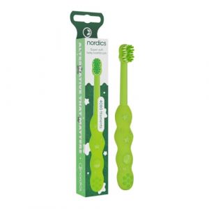 Brosse &agrave; dents &eacute;cologique pour b&eacute;b&eacute; de 0 &agrave; 2 ans - Avec 4 080 poils - Vert - Nordics (vert, 1 pi&egrave;ce (1 pi&egrave;ce) (giga-sale, neuf)