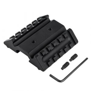 GLECTICAL Tactique Montage pour Rail D&eacute;cal&eacute;, Support de Rail D&eacute;cal&eacute; Picatinny &agrave; 45 Degr&eacute;s avec 6 Fentes, Base de Monture pour Adaptateur de Rail Weaver/Picatinny (GLECTICAL STORE, neuf)