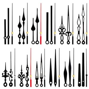 LEEQ Kit de 12 Aiguilles d'Horloge - Mécanisme Longue Aiguille Horloge en Aluminium Aiguilles de Mécanisme Horloge Quartz DIY Horloge Pendule Remplacement des Pièces de Rechange(Noir) (LEEEU, neuf)