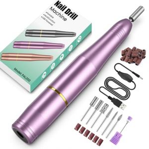 Ponceuse pour Ongles, Lime a Ongle Electrique Professionnel, Ponceuse Ongle Manucure Machine 20000RPM,Vitesse Réglable,Portable Kit de Manucure Pédicure avec 6 Forets pour Ongles en Acrylique et Gel (FHY20, neuf)