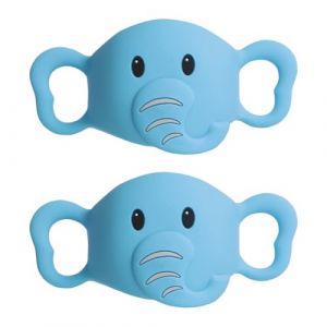 SGERUFZ 2 Poignées Universelles pour Biberon, Poignée Éléphant Bleue, Poignée en Silicone, Taille Universelle (BeanyBeng, neuf)