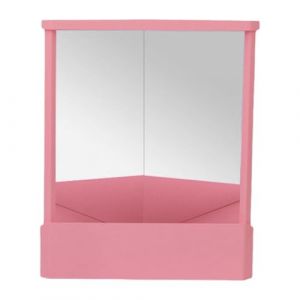 LIXSAZSE Miroir de maquillage non r&eacute;versible, miroir v&eacute;ritable &agrave; poser sur une coiffeuse, id&eacute;al pour les femmes et les jeunes filles. Reflet clair et lisse, rose, 23 x 19 cm (redenesly, neuf)