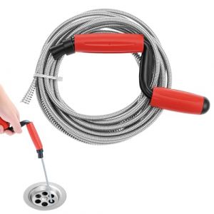 QWORK&reg; Furet deboucheur canalisation, 5Mx6MM furet plomberie flexible avec poign&eacute;e ergonomique, pour &eacute;vier de salle de bain, &eacute;vier de cuisine, canalisation, toilette (shavinglikes, neuf)