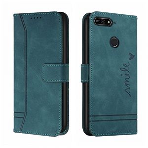 Bravoday Coque pour Huawei Y7 2018 / Y7Prime 2018 / Enjoy 8 / Nova 2 Lite/Honor 7C, Etui Cuir avec Magnetique, Flip Pochette Housse pour Huawei Y7 2018 Protection, Vert (Bravoday, neuf)