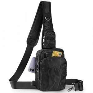 Tibroni Sac &agrave; bandouli&egrave;re antivol Sac crois&eacute; de poitrine Sac de poitrine Homme Femme Sac &agrave; bandouli&egrave;re &Eacute;tanche Sac en bandouli&egrave;re Sac Petit Sac &agrave; main avec fermeture &eacute;clair Verrou et blocage RFID (Tibroni, neuf)