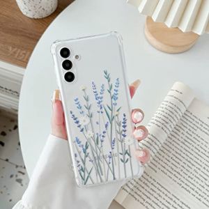 ZTOFERA Étui pour Samsung Galaxy A34, Coque Transparente en TPU Souple avec Motif Fleur, Protection Ultra-Mince en Gel de Silicone Anti-Rayures pour Samsung A34 5G - Lavande (zongTop, neuf)