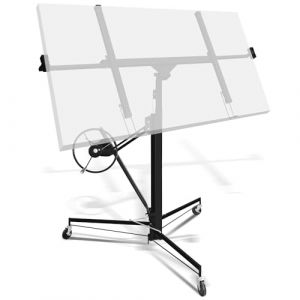 Herrselsam L&egrave;ve-plaque pliable XXL 140 &agrave; 350 cm - Hauteur de travail r&eacute;glable en hauteur 68 kg - Charge maximale : 290 cm - Largeur du bras de charge pour plaques de pl&acirc;tre (noir) (Zeguan, neuf)