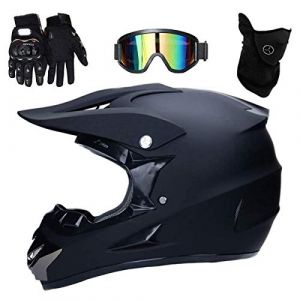 Int&eacute;gral Casque Motocross Ensemble, avec Lunettes Gants Masque, Jeunesse Enfant Hors Route Moto Casque &Eacute;quipement de Protection, Downhill Enduro VTT MTB BMX Quad Dirt Bike Casque(BB,S/52-53CM) (KHBTFNB Shop, neuf)