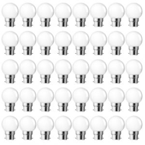 MZYOYO Lot de 40 Ampoule Baillonette LED B22 3W,Ampoule LED B22,Ampoule à Baïonnette Blanc Chaud 2700K,Équivalent Ampoules 15W,Plastique,Non Dimmable (MZYOYO, neuf)