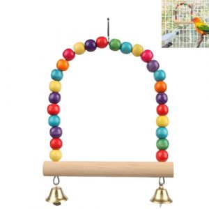 JFangZHZH Balan&ccedil;oire pour Perroquets,15cm x 12cm Jouets pour Oiseaux &agrave; Marcher,Balan&ccedil;oire en Bois,D&eacute;coration des Cages &agrave; Oiseaux de Petite,No&euml;l pour Les Oiseaux (Jfcgs, neuf)