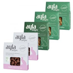 Nourriture pour chat lyophilis&eacute;e de qualit&eacute; sup&eacute;rieure - M&eacute;lange de 5 poulets - 2 poitrines de poulet, 2 c&oelig;urs de poulet, 1 cuisse de poulet - Riche en prot&eacute;ines pour pelage et muscles - Pour chatons (Minimal Pharma, neuf)