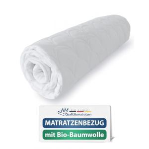 AM Qualitätsmatratzen - Housse de Matelas 90x200 Coton - Protège Matelas avec Fermeture éclair - Amovible et Lavable - Housse Matelas 90 x 200 epaisseur 14 cm - Housse de Matelas intégrale pour lit (AM Quality, neuf)