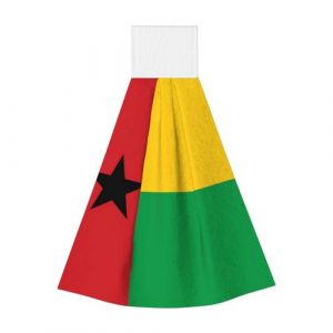 Lingettes absorbantes en velours corail, motif drapeau de la Guinée-Bissau – Serviettes à suspendre pour cuisine, salle de bain, camping, extérieur et plus encore (gaunjuhaodianpu, neuf)