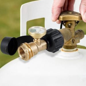 Indicateur De Gaz Propane, Jauge Pression Bouteille De Gaz, Jauge De Bouteille De Propane, Indicateur De Niveau De Propane en Laiton, Adaptateur De Propane De Fuite avec Indicateur (chakuxt, neuf)
