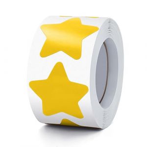 Étoiles jaunes autocollantes Rouleau 3.8cm Grande étoile autocollante Étiquettes de Noël Étoile autocollant de récompense Décoration pour enfants Enseignants Business 500 pièces (Meida Sign, neuf)