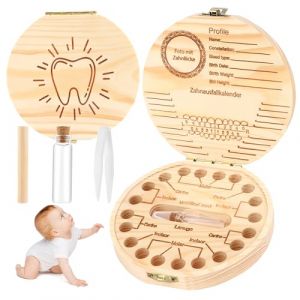 HO-SFSM Bo&icirc;te &agrave; Dents De Lait En Bois, Bo&icirc;te &agrave; dents pour enfants, bo&icirc;te en bois pour ranger les dents Gardez et Prot&eacute;gez Pr&eacute;cieusement ces Petits Souvenirs de l'Enfance [Explication en anglais] (shufangshangmao, neuf)