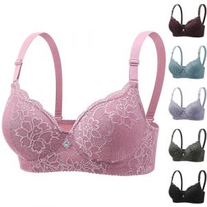 Soutiens-Gorge Femme Soutien Gorge avec Armature Brassi&egrave;re Soutien Gorge Push Up Bra Top Comfit Respirant Brassiere Sexy sous Vetements Feminins Bralette V&ecirc;tements 2025 Mes Commandes Rose XL (mihongmd, neuf)