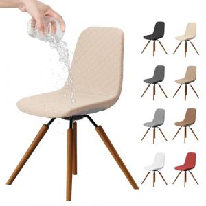 Dioxide Housse de Chaise Scandinave, 4PCS Imperméable Housses de Chaise de Salle à Manger Amovible Lavables, Extensible Universel Couverture de Chaise écor de Cuisine Maison (Beige Jaune) (zahh zahh OÜ, neuf)