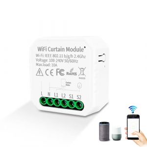 Interrupteur de volet roulant Wi-Fi Alexa Smart - Module Tuya WiFi - Minuterie pour moteur de volet roulant - Compatible avec Alexa Google Assistant Smart Life - Télécommande - Seulement 2,4 GHz (1) (Lifyfun, neuf)