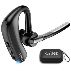 Callez Oreillette Bluetooth sans Fil pour iPhone Samsung Téléphone Portable, Casques Bluetooth Mono Écouteur V5.0 Main Libre avec Double Micro CVC8.0 ENC Antibruit pour Conduite Affaires Bureau (Goller EU, neuf)