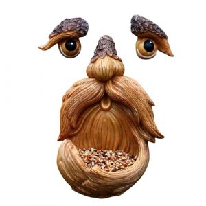 Mangeoire À Oiseaux en Forme De Visage d'arbre, d'oiseaux Visages D'arbres Décoration D'extérieur Écureuil Mangeoire, Mangeoire À Oiseaux Unique pour Décoration De Jardin (yantangs, neuf)