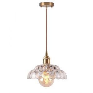 LIGKIN Suspension Luminaire Vintage Lustre Industriel E27 Lustre à Fleurs Créatif Abat-jour en Verre Luminaire Plafonnier Déco pour Cuisine Salle à Manger Chambre (LigKin Light, neuf)
