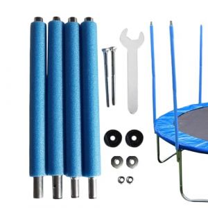 Lot De 4 Barres De Rechange pour Trampoline avec Housse en Mousse, Manchons De Protection en Mousse pour Poteaux De Trampoline, Jumping Bed Column Railing Accessories (Zhise, neuf)