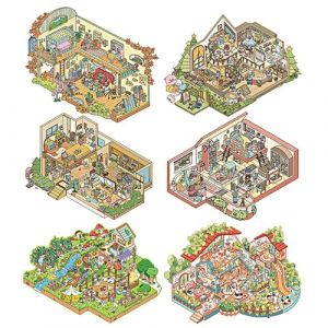 Autocollants paysage - Autocollant cr&eacute;atif 3D sans d&eacute;coupe pour maison - Paysage du pays des r&ecirc;ves - Autocollant pour la maison, gar&ccedil;on, &eacute;cole (riyise, neuf)